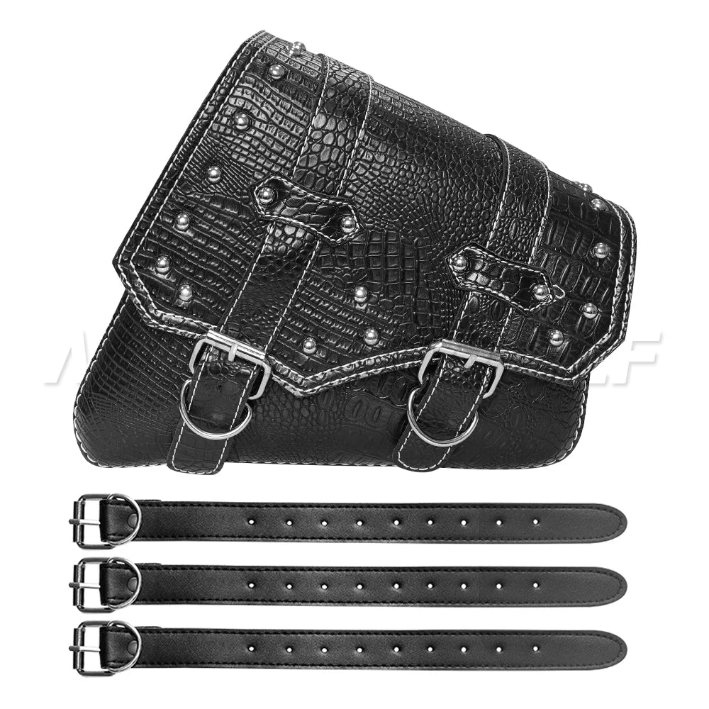 Motorcycle Bag For Harley Sportster Honda Suzuki Yamaha Kawasaki Leather Motorcycle Saddle Bag Waterproof Side Bags Tool Pouch