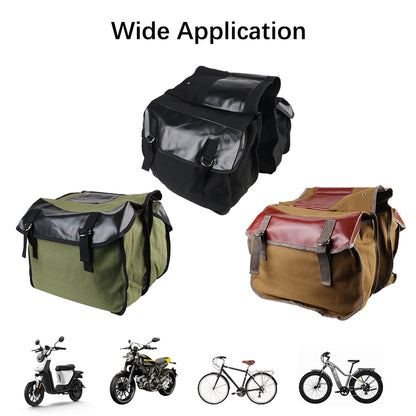 Motorbike Side Rear Bags Canvas Bag Large Capacity Luggage Cargo Bag For Bicycle ATV Electric Bike Motorcycle Saddle Bag