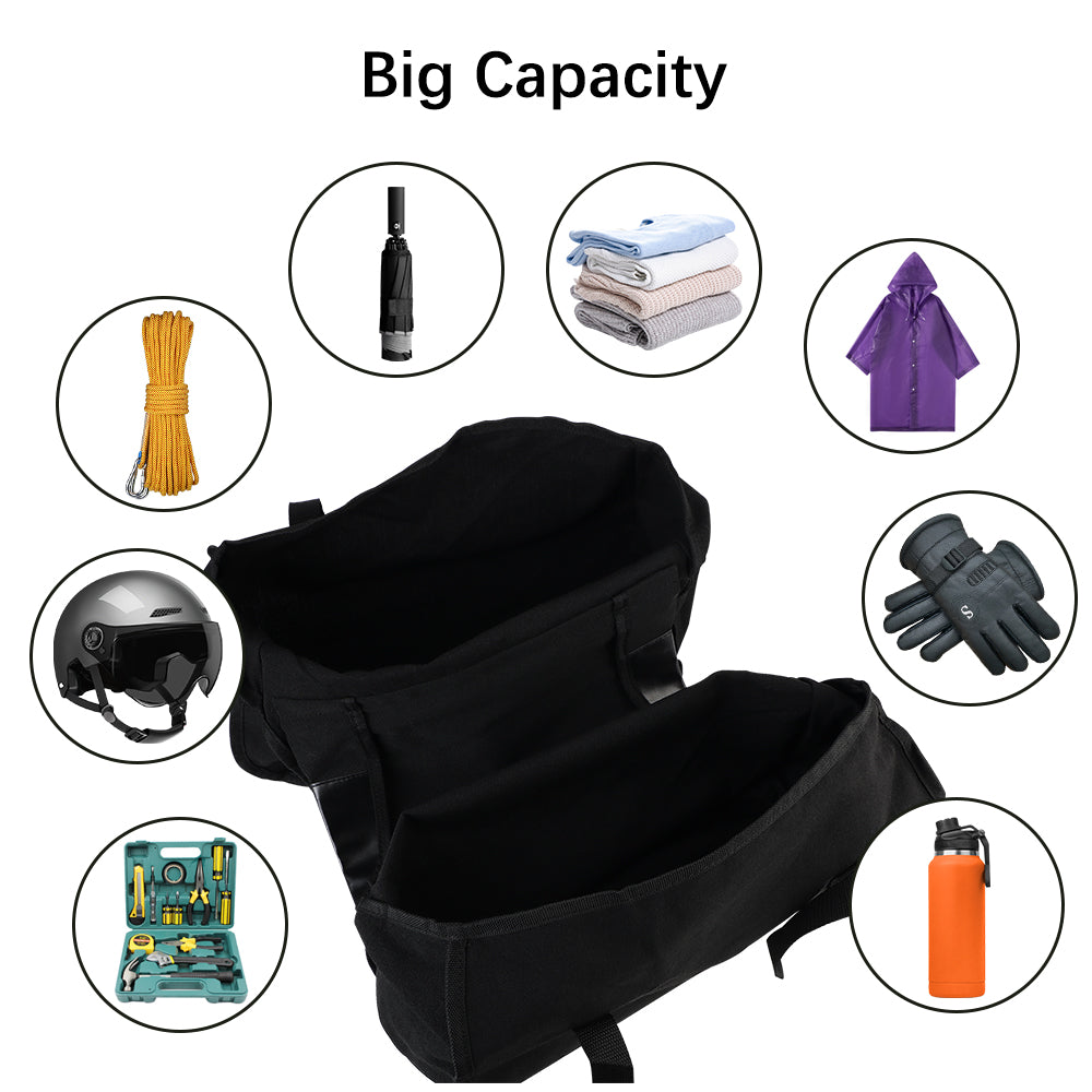 Motorbike Side Rear Bags Canvas Bag Large Capacity Luggage Cargo Bag For Bicycle ATV Electric Bike Motorcycle Saddle Bag