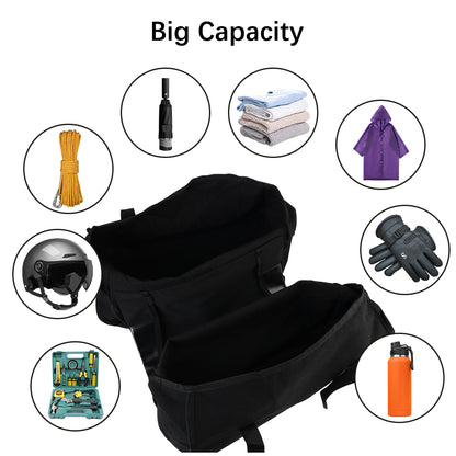 Motorbike Side Rear Bags Canvas Bag Large Capacity Luggage Cargo Bag For Bicycle ATV Electric Bike Motorcycle Saddle Bag