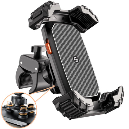 GuMosh [with Vibration Dampener Motorcycle Phone Mount [100mph Wind Anti-Shake][6.9Phone Friendly] E Bike Bicycle Phone Holder Gifts for Men Bike Ebike Motorcycle Accessories for 4.7-6.9 Phone