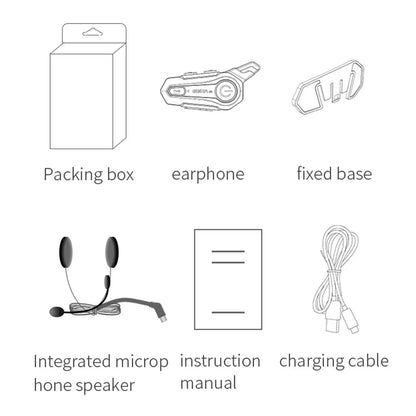 Moto Helmet Intercom Headset Bluetooth-compatible 5.0 Motorcycle Earphones Wireless Interphone Speaker Headphone Handsfree Call