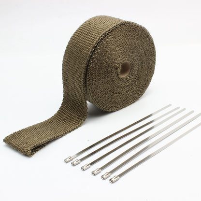 Durable Titanium Exhaust Guard Wrap For Motorcycle Heat Protection 5MX5M Anti-Scald Webbing Tape Motocross Pit Bike Accessories