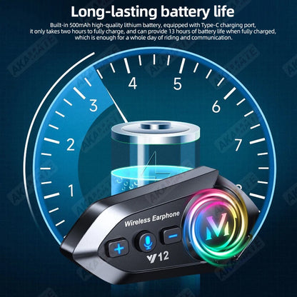 Motorcycle Helmet Bluetooth Headset Super Long Standby Wireless Hands-free Music Player Speaker Waterproof  Motorbike Earphone