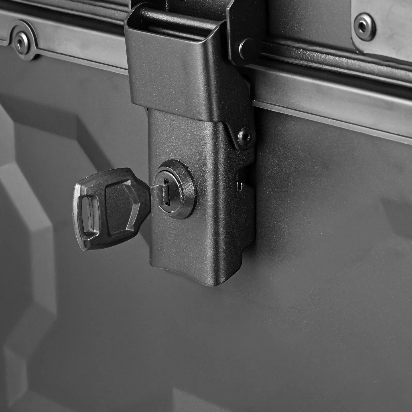 65L Motorcycle Top Box Aluminum Rear Luggage Storage Tool Case Universal Motorbike Tail Box with Fitting Plate and Fixings