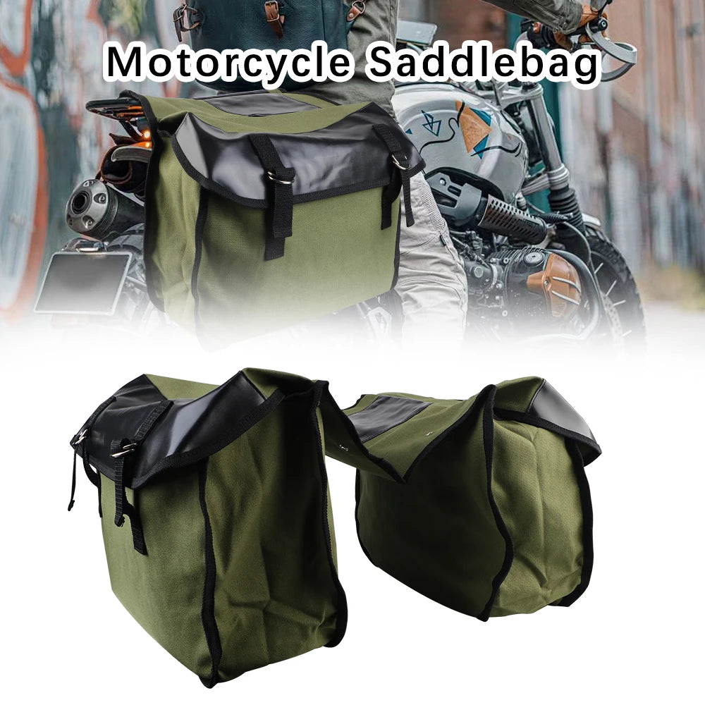 Motorbike Side Rear Bags Canvas Bag Large Capacity Luggage Cargo Bag For Bicycle ATV Electric Bike Motorcycle Saddle Bag