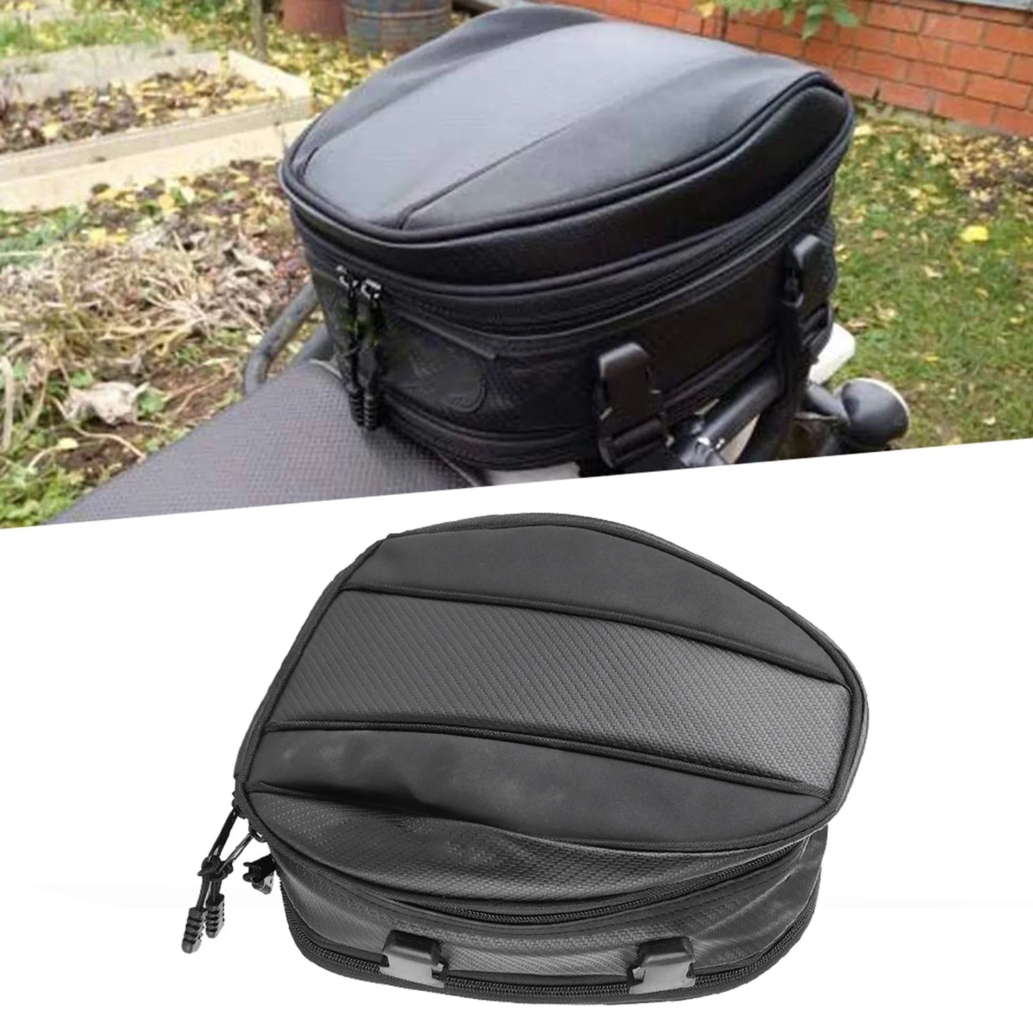 Motorcycle Rear Seat Bag Waterproof Back Saddle Helmet Tail Luggage Bags Box Rear Seat Bag Tail Luggage Box Motorcycle Tail Bag