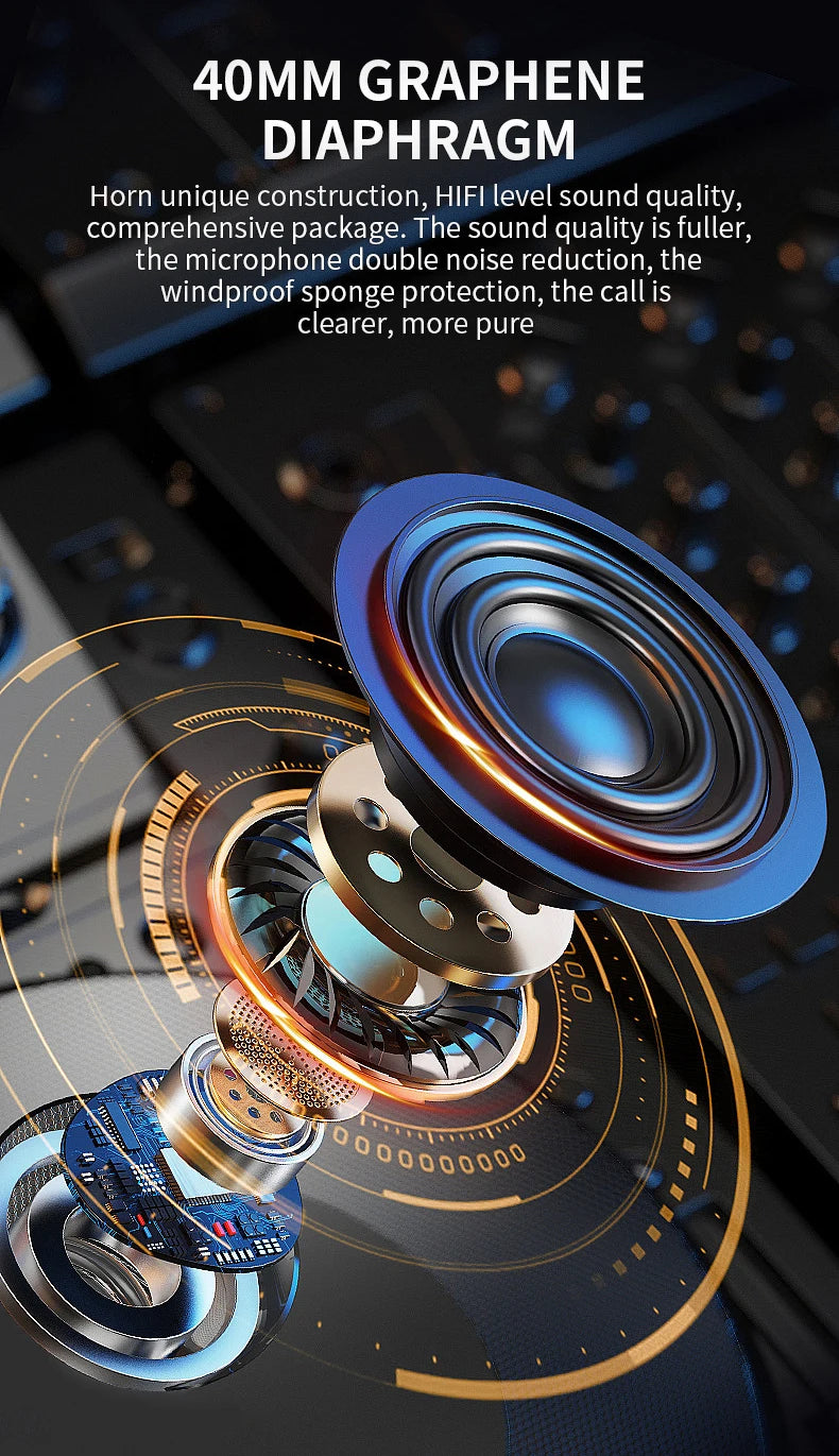 Helmet Bluetooth 5.3 Headset 2000Mah Ultra-Long Life Waterproof Noise Reduction High Definition MP3 Music Player Speaker