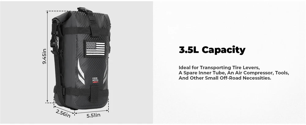 Motorcycle Side Bags 3.5L Waterproof Outdoor Adventure Crash Bar Fender Bag Motorbike Motocross Dirt Bike Frame Tool Saddle Bag