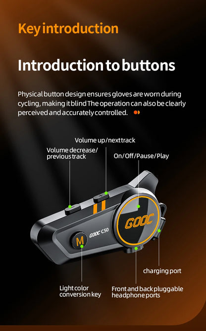 Bluetooth Motorcycle Helmet Headset Headphone Wireless Motor Bike Handsfree Stereo Earphone Speaker Noise Reduction With Mic