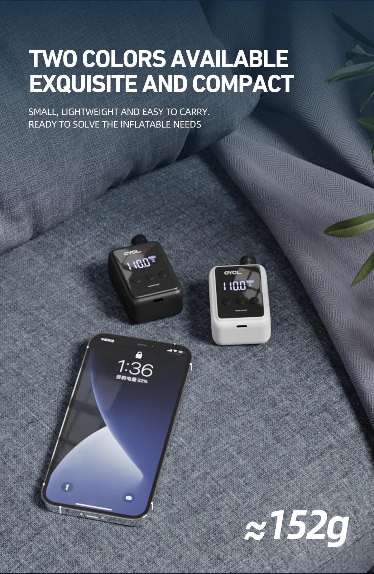 150PSI Portable Pocket Bike Electric Air Pump Schrader Presta Valve MTB MINI Rechargeable Compressor Tire Inflator CYCLAMI HW125