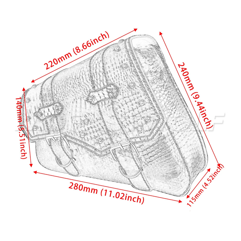 Motorcycle Bag For Harley Sportster Honda Suzuki Yamaha Kawasaki Leather Motorcycle Saddle Bag Waterproof Side Bags Tool Pouch