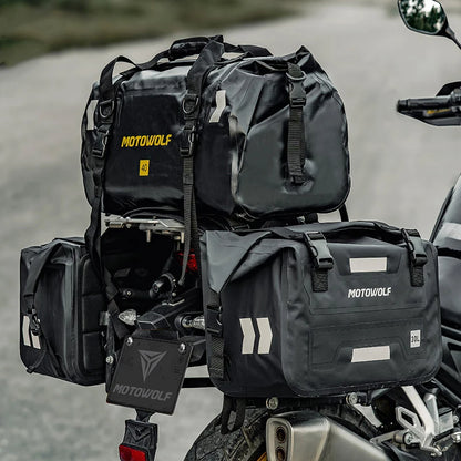 Motorcycle Outdoor Long-Distance Riding Large Capacity Side Bag Side Storage Waterproof Saddle Bag Back Seat Storage Bag SideBag