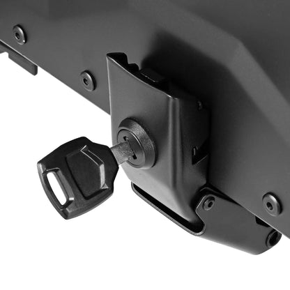 65L Motorcycle Top Box Aluminum Rear Luggage Storage Tool Case Universal Motorbike Tail Box with Fitting Plate and Fixings