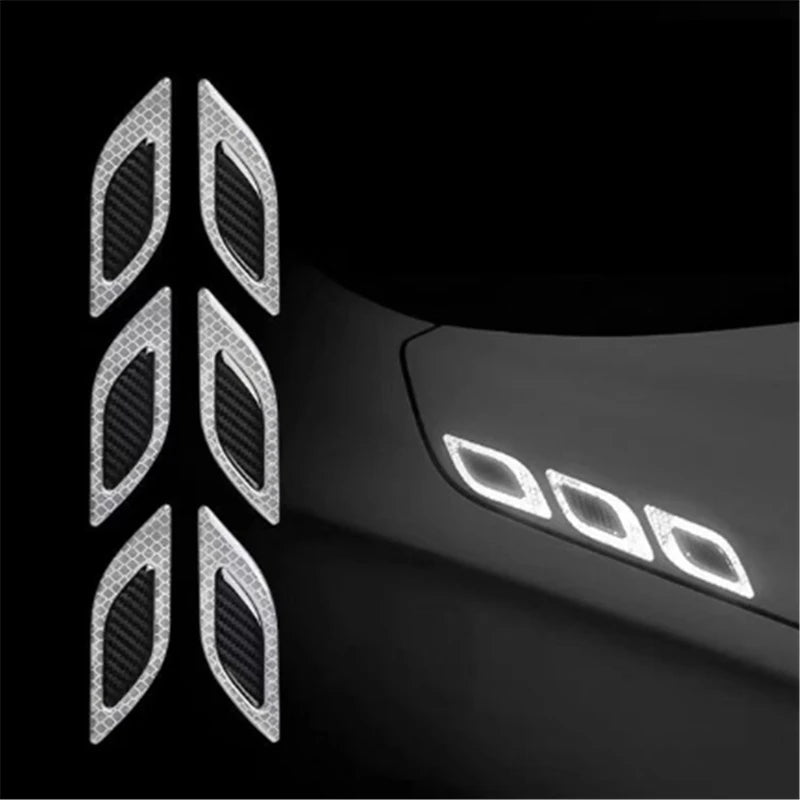 6pcs/Set Car Reflective Stickers Anti-Scratch Safety Warning Sticker for Moto Truck Auto Motor Exterior Decorative Accessories