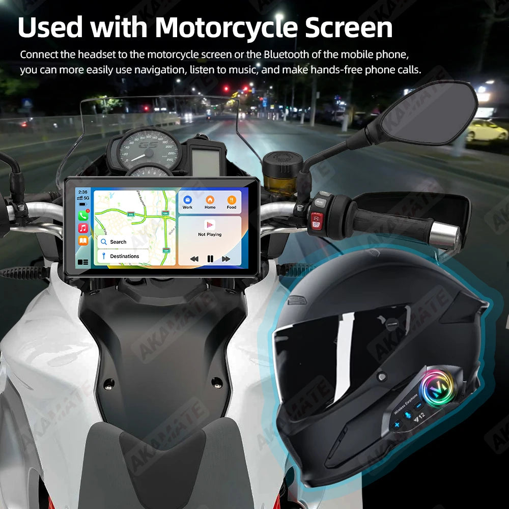 Motorcycle Helmet Bluetooth Headset Super Long Standby Wireless Hands-free Music Player Speaker Waterproof  Motorbike Earphone