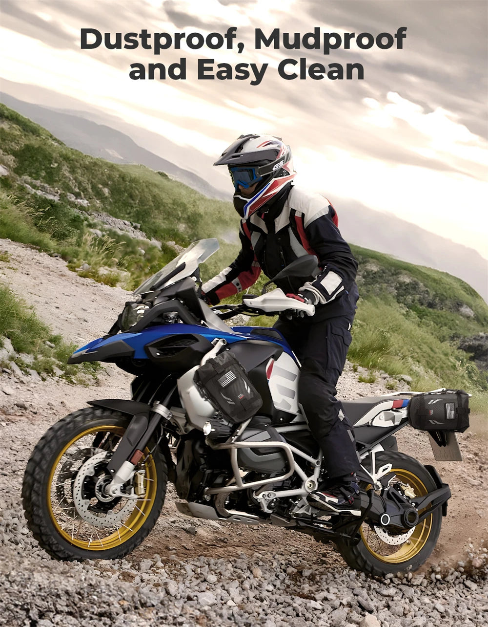 Motorcycle Side Bags 3.5L Waterproof Outdoor Adventure Crash Bar Fender Bag Motorbike Motocross Dirt Bike Frame Tool Saddle Bag