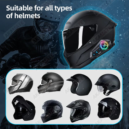 Motorcycle Helmet Bluetooth Headset Super Long Standby Wireless Hands-free Music Player Speaker Waterproof  Motorbike Earphone
