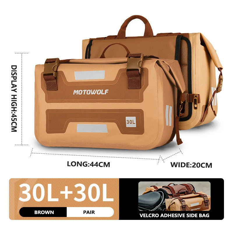 Motorcycle Outdoor Long-Distance Riding Large Capacity Side Bag Side Storage Waterproof Saddle Bag Back Seat Storage Bag SideBag
