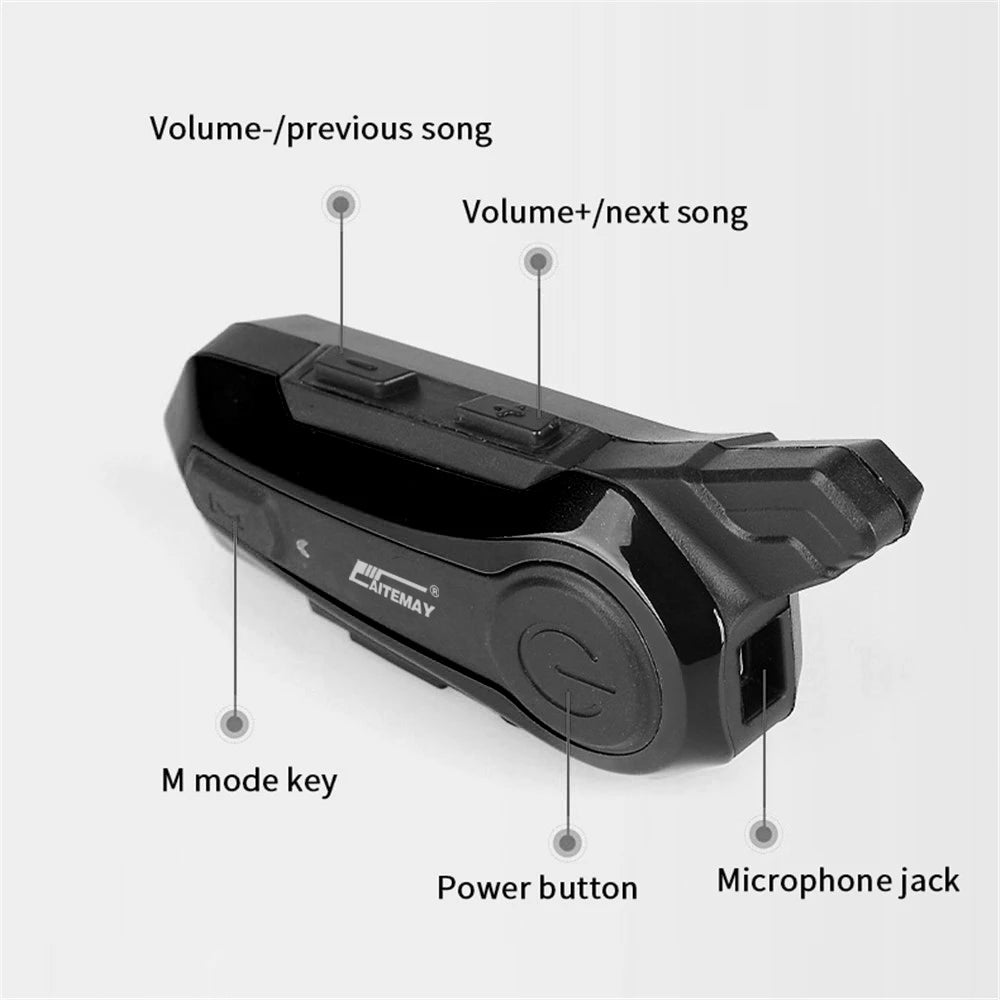 Moto Helmet Intercom Headset Bluetooth-compatible 5.0 Motorcycle Earphones Wireless Interphone Speaker Headphone Handsfree Call