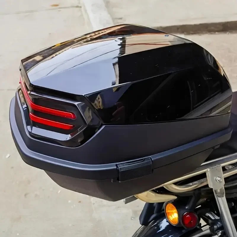1pc 35L Motorcycle Top Box, Motorcycle Trunk ABS Material Wear-Resistant with Lock, Motorcycle Accessories,Motorcycle Helmet