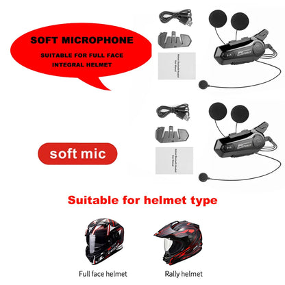 Moto Helmet Intercom Headset Bluetooth-compatible 5.0 Motorcycle Earphones Wireless Interphone Speaker Headphone Handsfree Call