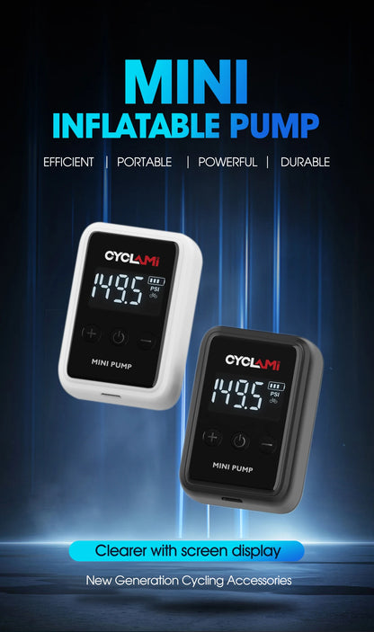 150PSI Portable Pocket Bike Electric Air Pump Schrader Presta Valve MTB MINI Rechargeable Compressor Tire Inflator CYCLAMI HW125
