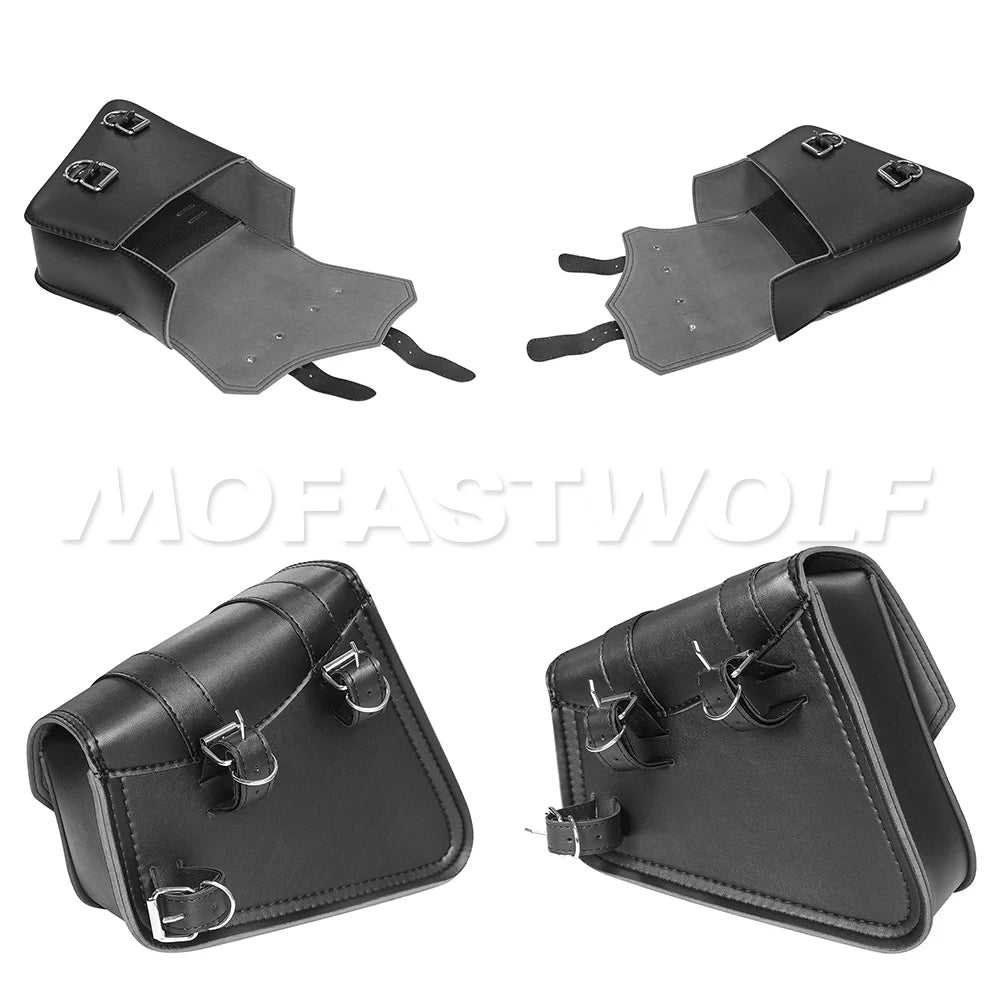 Motorcycle Bag For Harley Sportster Honda Suzuki Yamaha Kawasaki Leather Motorcycle Saddle Bag Waterproof Side Bags Tool Pouch