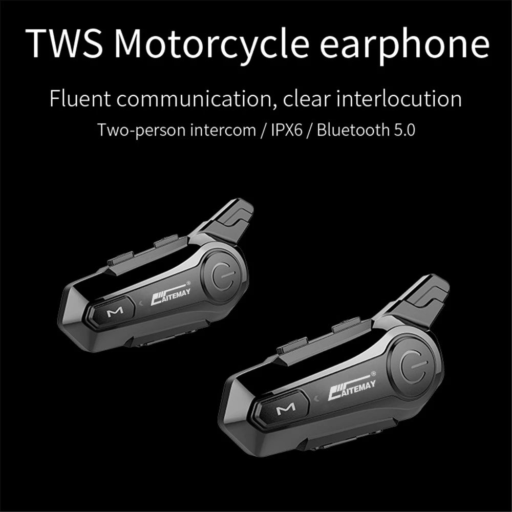 Moto Helmet Intercom Headset Bluetooth-compatible 5.0 Motorcycle Earphones Wireless Interphone Speaker Headphone Handsfree Call