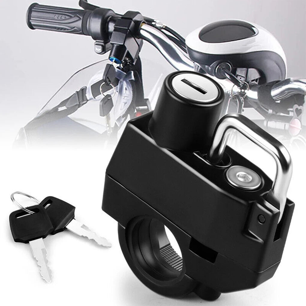 Motorcycle Helmet Lock - Anti-Theft Security with 2 Keys, Compact & Weather Resistant for Motorbike, Scooter, E-Bike Protection