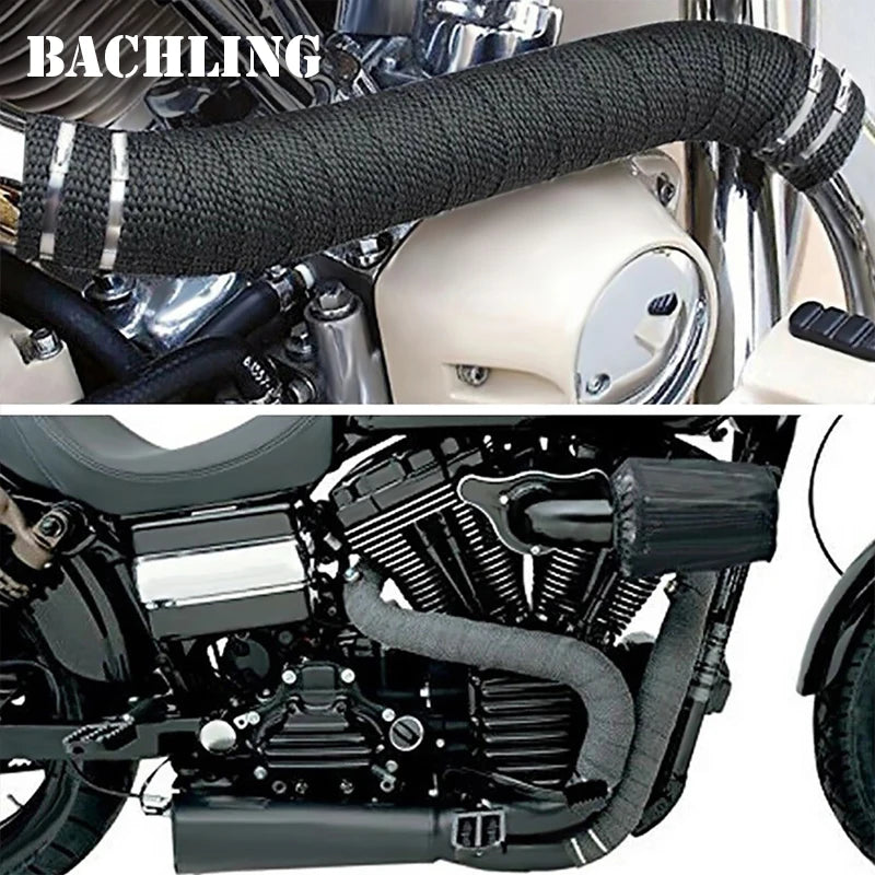 1/2M Motorcycle Exhaust Thermal Tape Header Wrap Manifold Insulation Cotton High Temperature Protection Parts