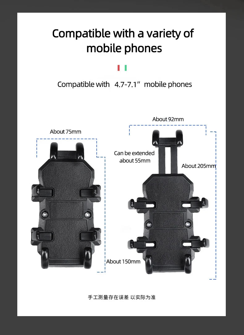 Motorcycle Phone Mount Holder With Shock Absorption & Shockproof Clip - Secure Phone Mount for Motorcycle Riding phone holder