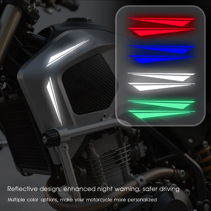 2PCS/SET Motorcycle Stickers with Reflective Geometric Motif, Easy to Apply, Boosting Safety & Personality