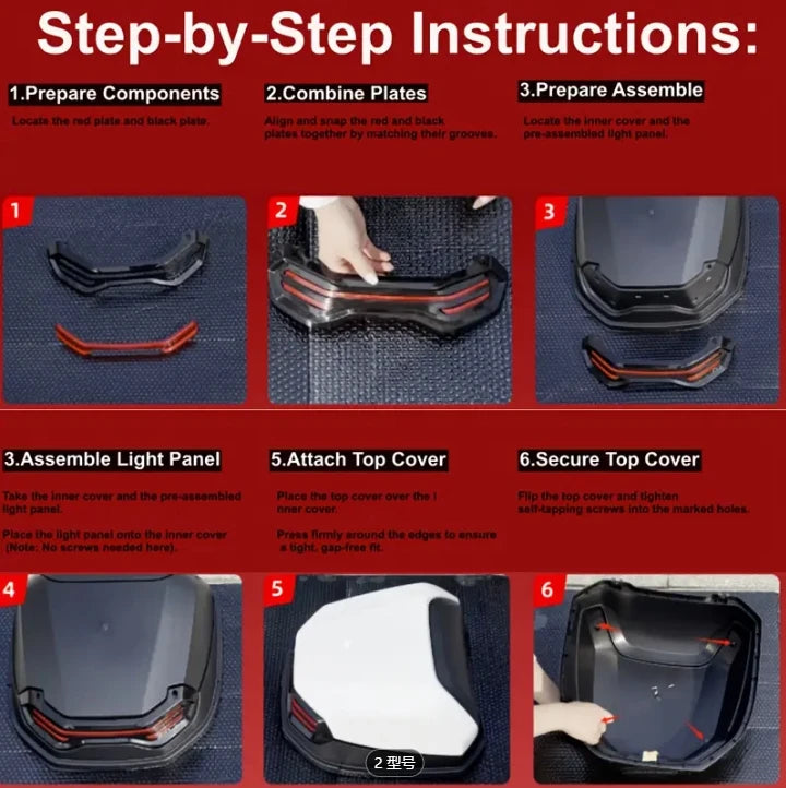 1pc 35L Motorcycle Top Box, Motorcycle Trunk ABS Material Wear-Resistant with Lock, Motorcycle Accessories,Motorcycle Helmet