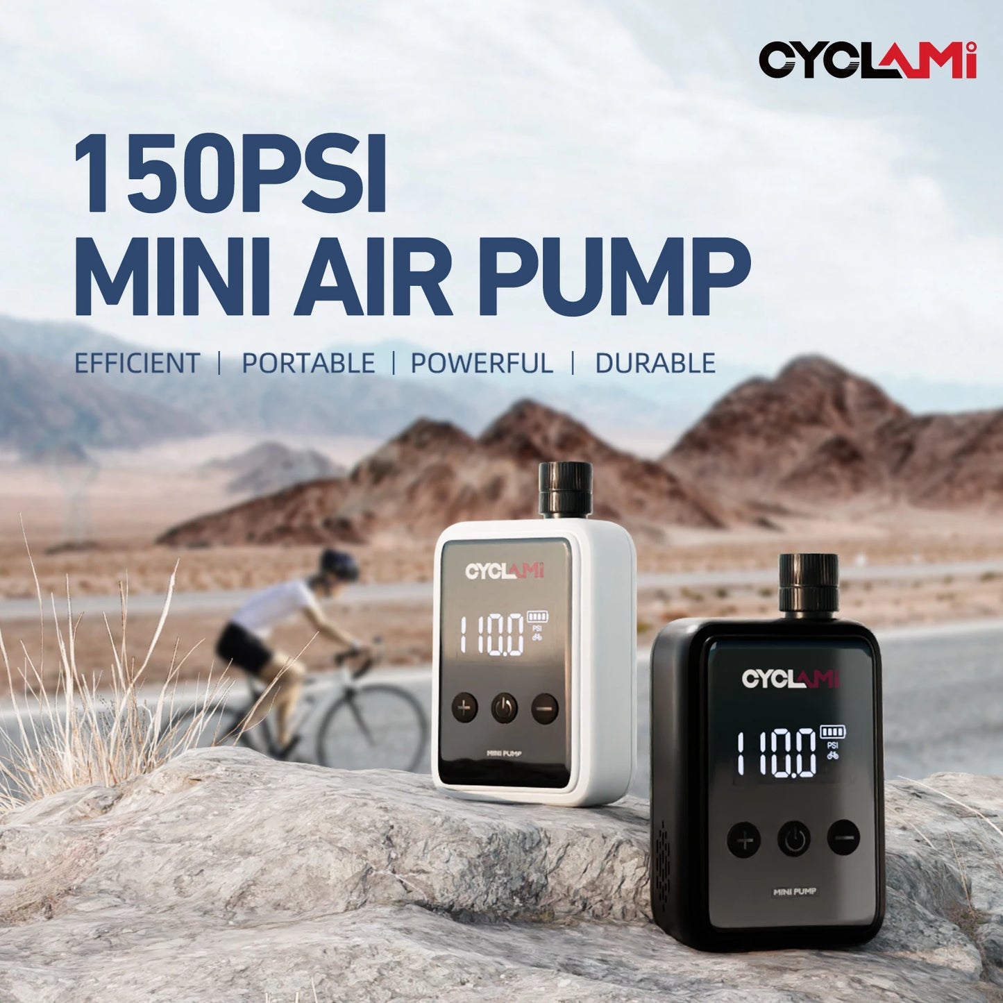 150PSI Portable Pocket Bike Electric Air Pump Schrader Presta Valve MTB MINI Rechargeable Compressor Tire Inflator CYCLAMI HW125