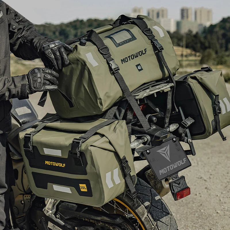 Motorcycle Outdoor Long-Distance Riding Large Capacity Side Bag Side Storage Waterproof Saddle Bag Back Seat Storage Bag SideBag