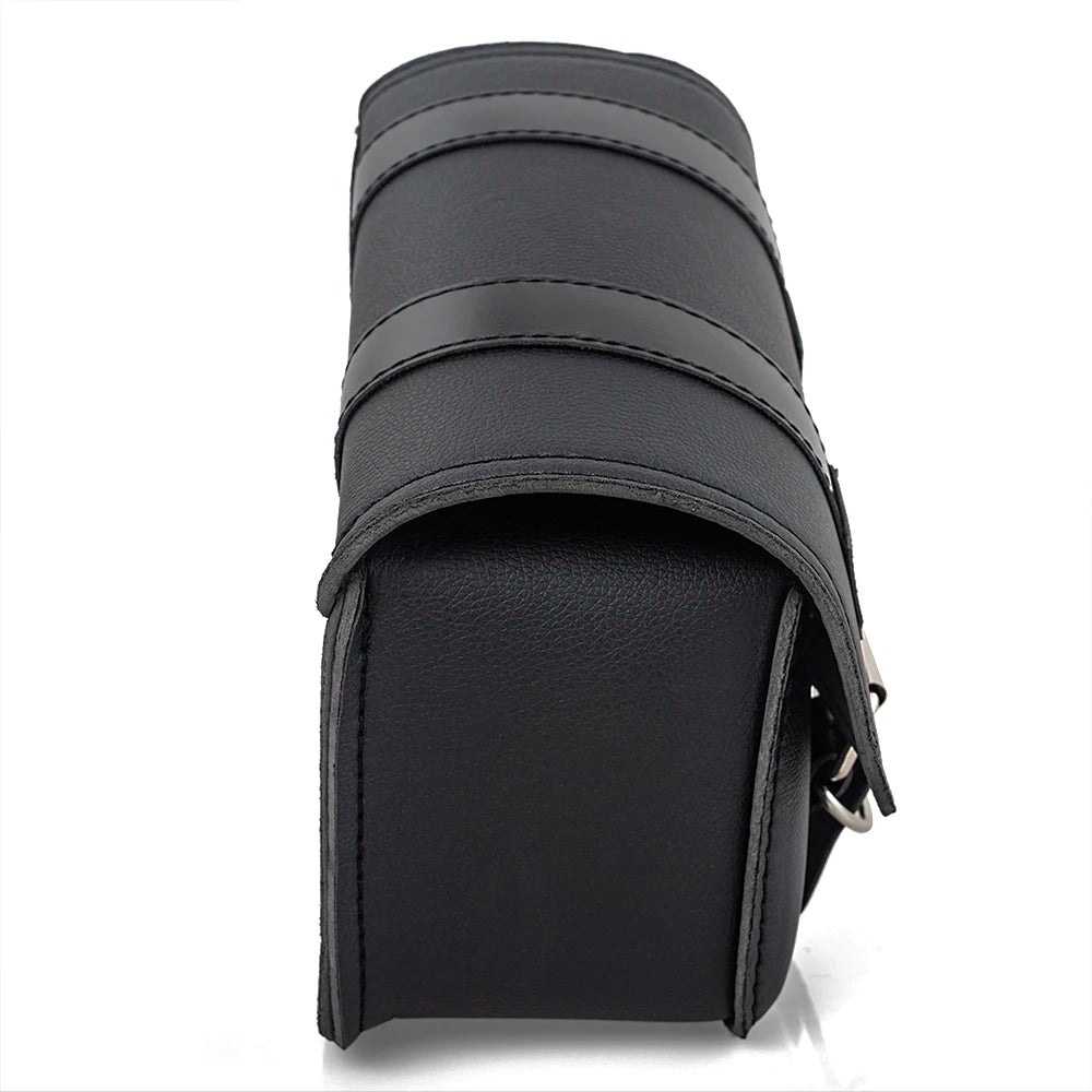 Motorcycle Side Saddle Bags PU Leather Swing Arm Tool Bag Bottle Holder Cafe Racer Storage Luggage Bag Waterproof For Cruiser