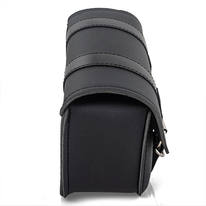 Motorcycle Side Saddle Bags PU Leather Swing Arm Tool Bag Bottle Holder Cafe Racer Storage Luggage Bag Waterproof For Cruiser