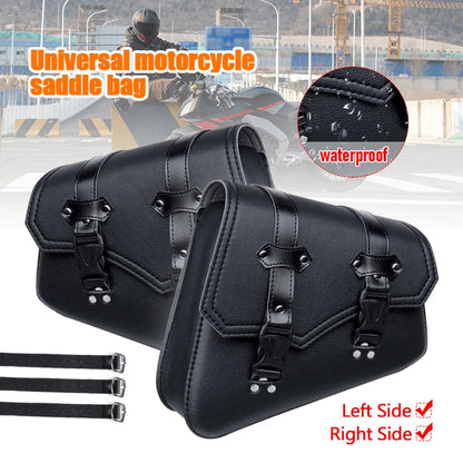Motorcycle Side Bags Saddlebags Leather Saddle Bag Side Luggage Storage Tool For Honda/Suzuki/Yamaha Pouch Bag Universal