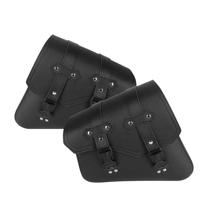 Black Motorcycle Saddlebags Side Tool Bag Luggage Saddle Bags Pouch PU Leather Universal For Honda Suzuki Kawasaki Yamaha