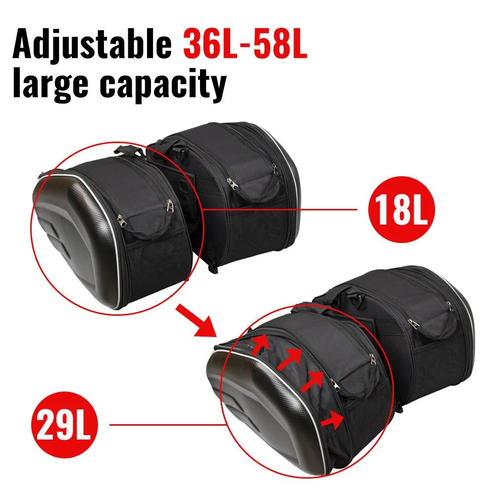 Motorcycle Saddle Bag Side Helmet Riding Travel Bags Waterproof Large Capacity Side Bags Motorbike Cycling Side Bag