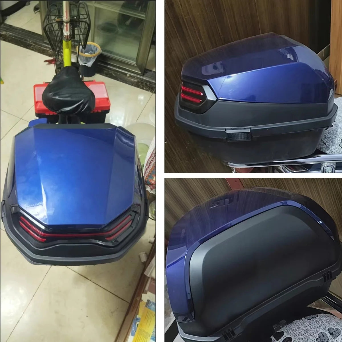 1pc 35L Motorcycle Top Box, Motorcycle Trunk ABS Material Wear-Resistant with Lock, Motorcycle Accessories,Motorcycle Helmet