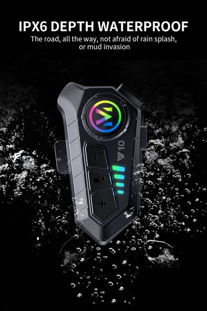 Helmet Bluetooth 5.3 Headset 2000Mah Ultra-Long Life Waterproof Noise Reduction High Definition MP3 Music Player Speaker