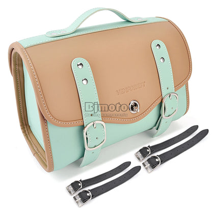 Universal Motorcycle Saddlebag Side Bag  PU Waterproof Travel Bag for Honda Yamaha Suzuki Kawasaki