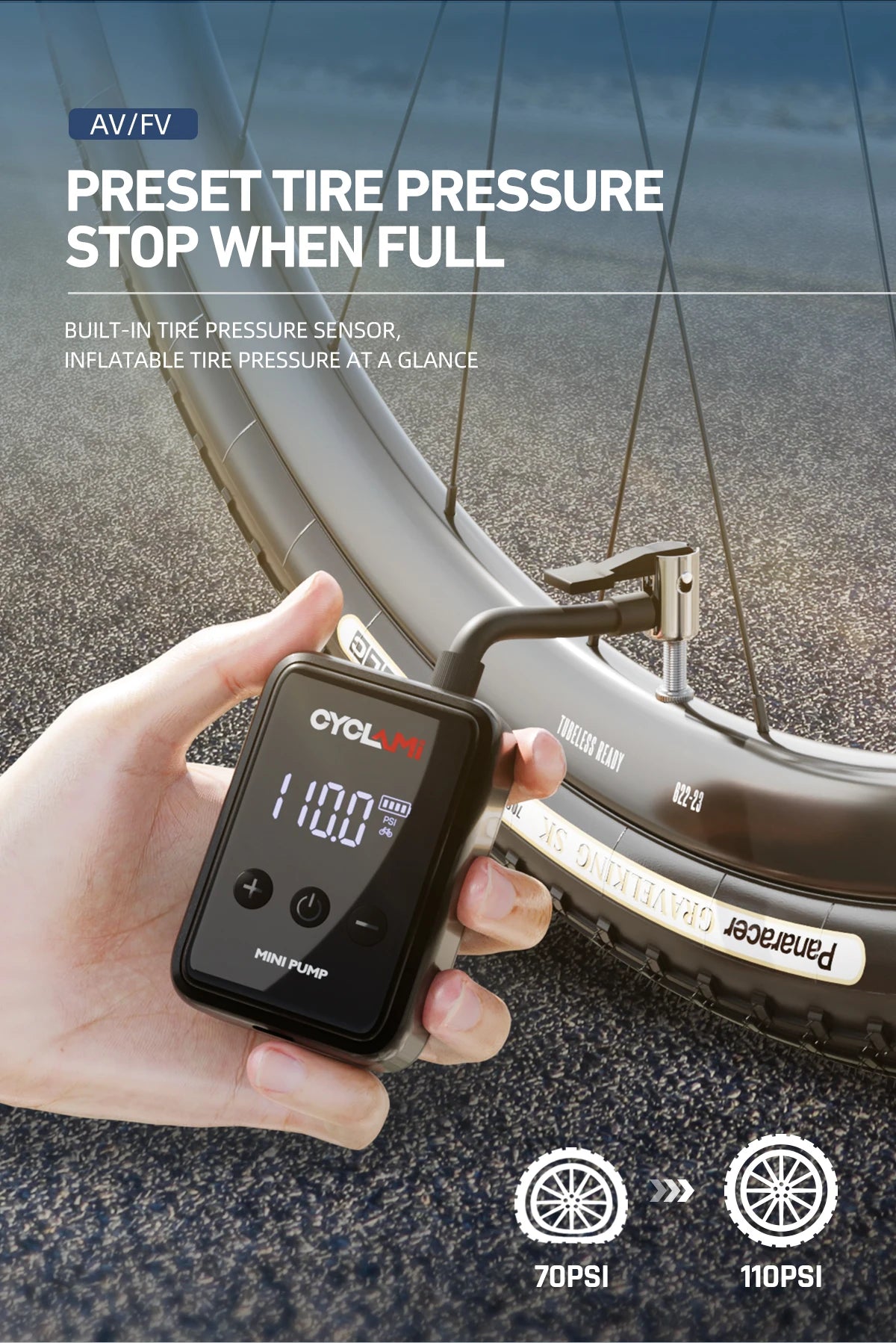 150PSI Portable Pocket Bike Electric Air Pump Schrader Presta Valve MTB MINI Rechargeable Compressor Tire Inflator CYCLAMI HW125