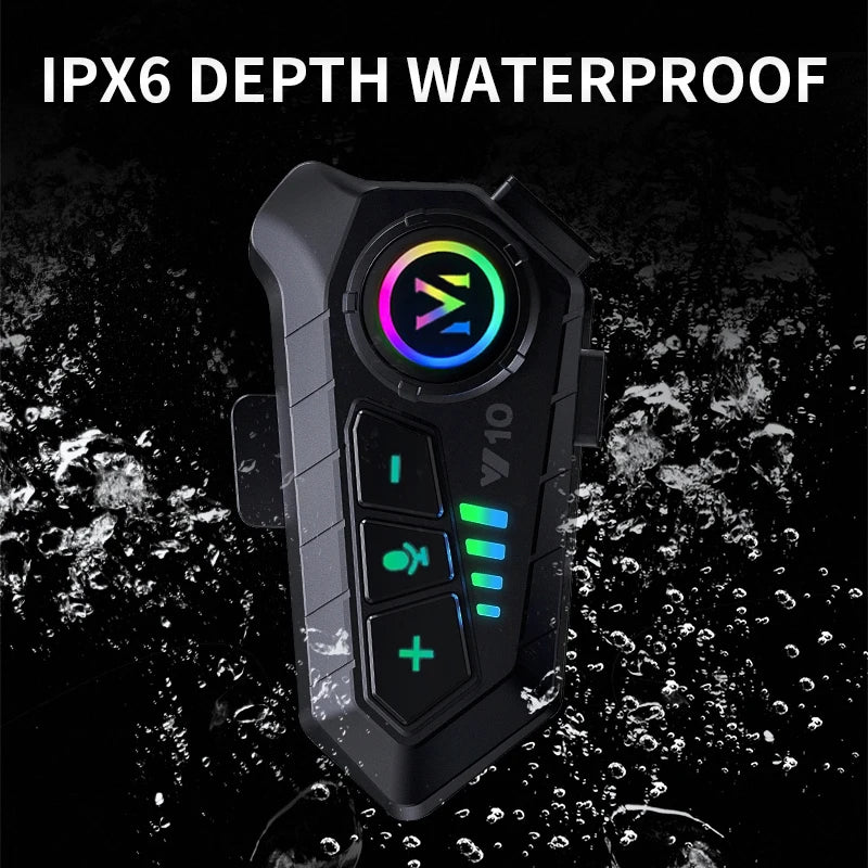 Helmet Bluetooth 5.3 Headset 2000Mah Ultra-Long Life Waterproof Noise Reduction High Definition MP3 Music Player Speaker