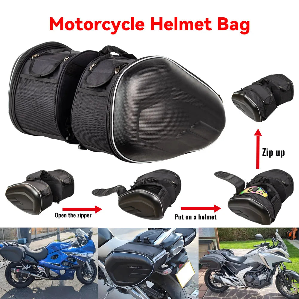 Motorcycle Saddle Bag Side Helmet Riding Travel Bags Waterproof Large Capacity Side Bags Motorbike Cycling Side Bag
