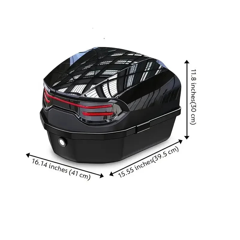 1pc 35L Motorcycle Top Box, Motorcycle Trunk ABS Material Wear-Resistant with Lock, Motorcycle Accessories,Motorcycle Helmet