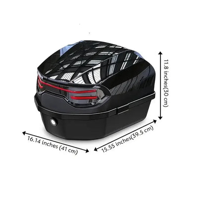 1pc 35L Motorcycle Top Box, Motorcycle Trunk ABS Material Wear-Resistant with Lock, Motorcycle Accessories,Motorcycle Helmet