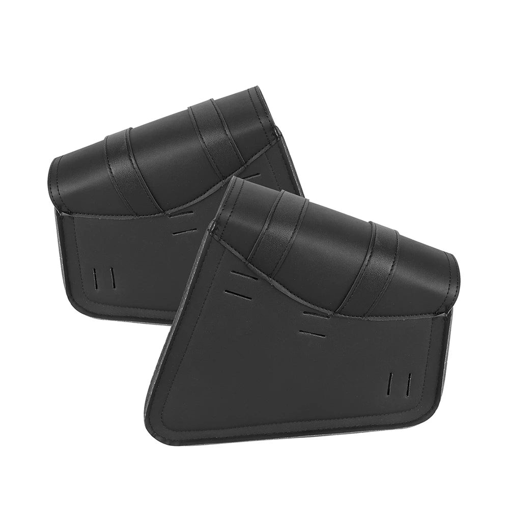 Black Motorcycle Saddlebags Side Tool Bag Luggage Saddle Bags Pouch PU Leather Universal For Honda Suzuki Kawasaki Yamaha